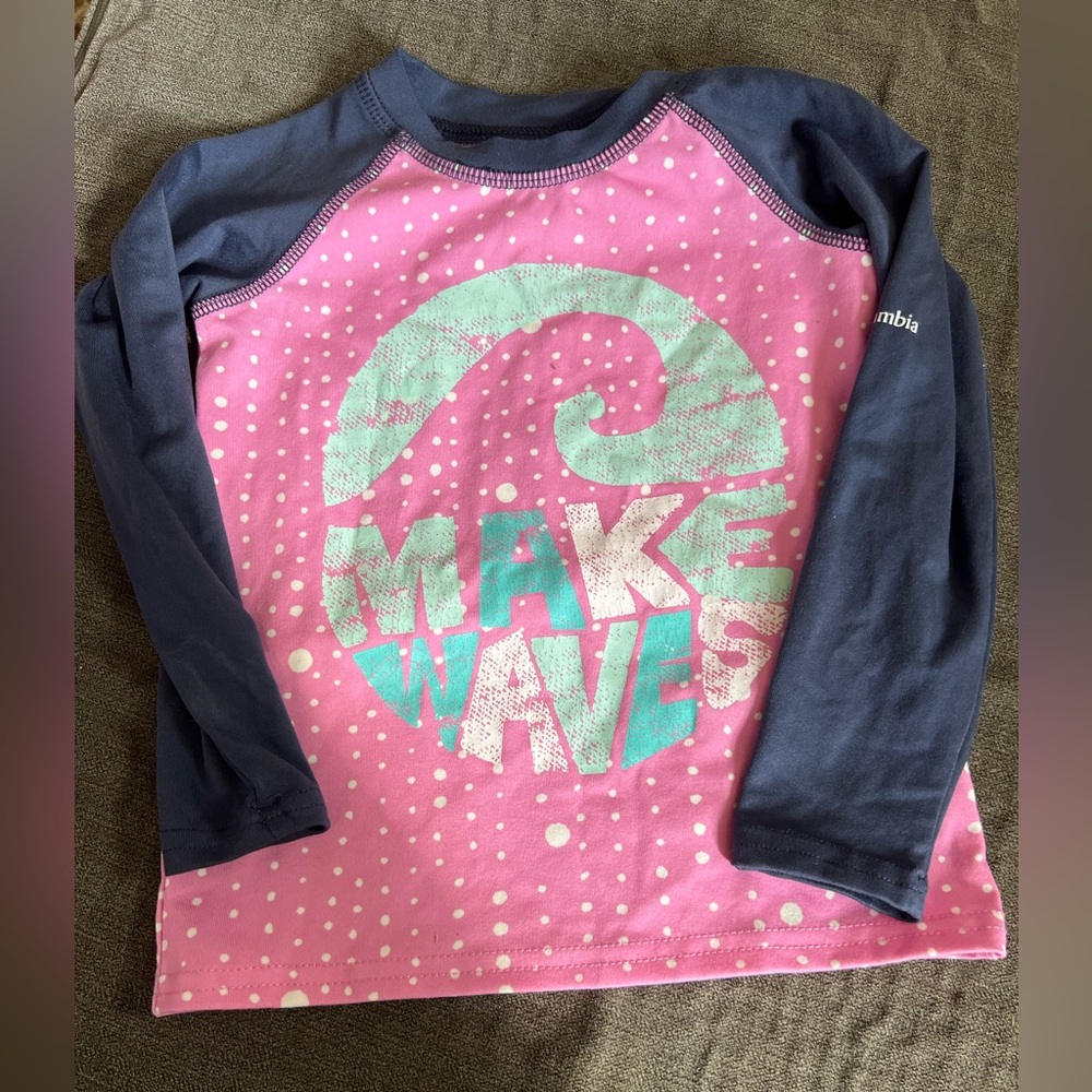 Columbia Pink and Navy Long Sleeve Shirt